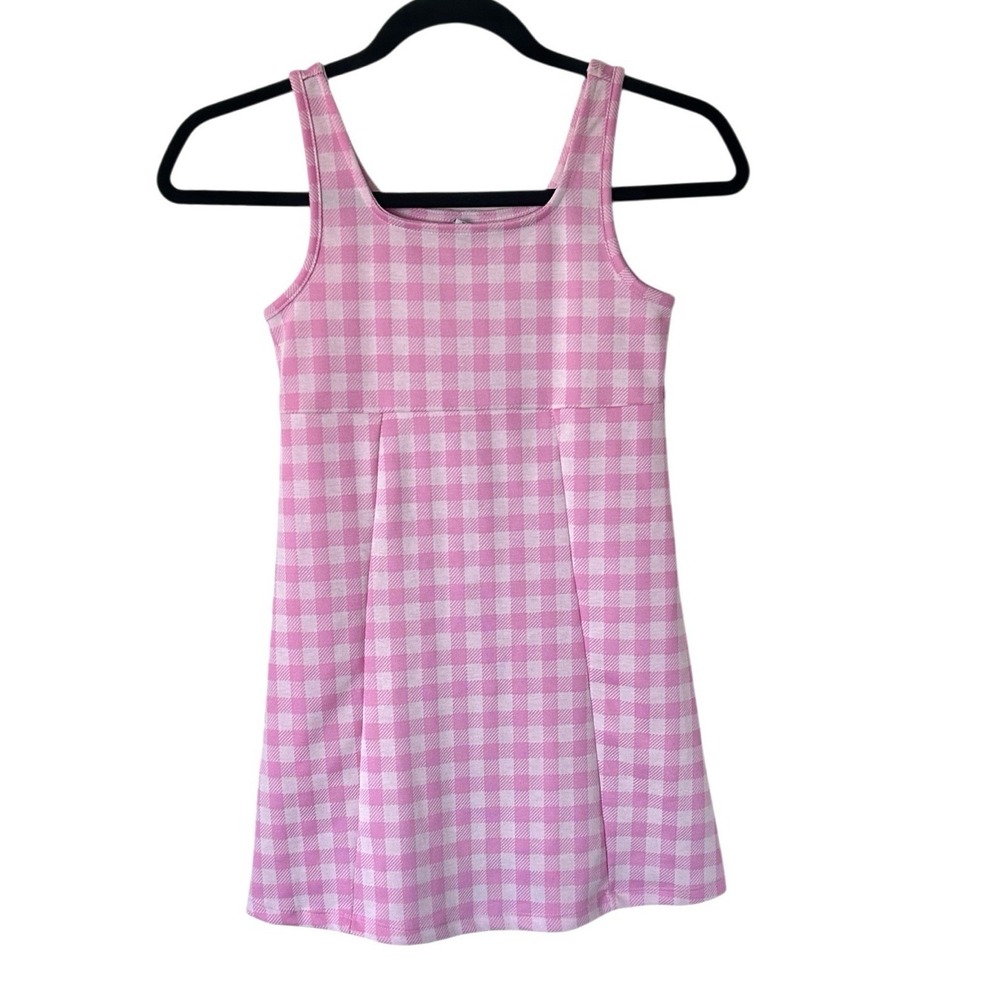 Old Navy Dress Sleeveless Swing Girls Medium 8 Mini Pink Gingham Cottage Picnic‎